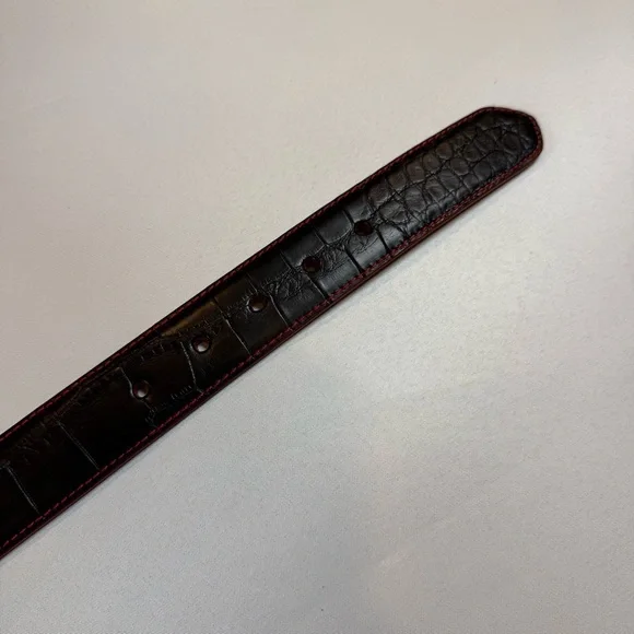 W. KLEINBERG Custom Made Black Matte Alligator Belt Size 33 Brand New MSRP $595